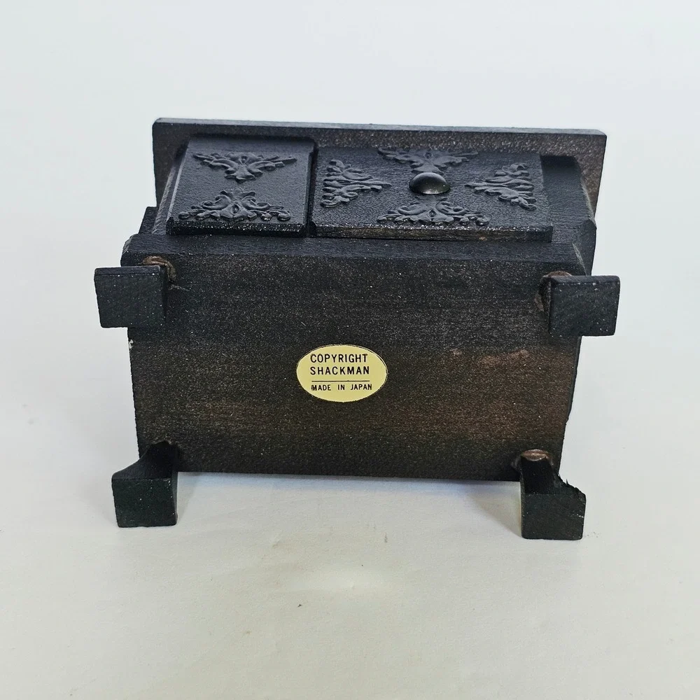 Vintage Miniature Kitchen Furniture Stove Ice Box Butcher Block Set Farmhouse